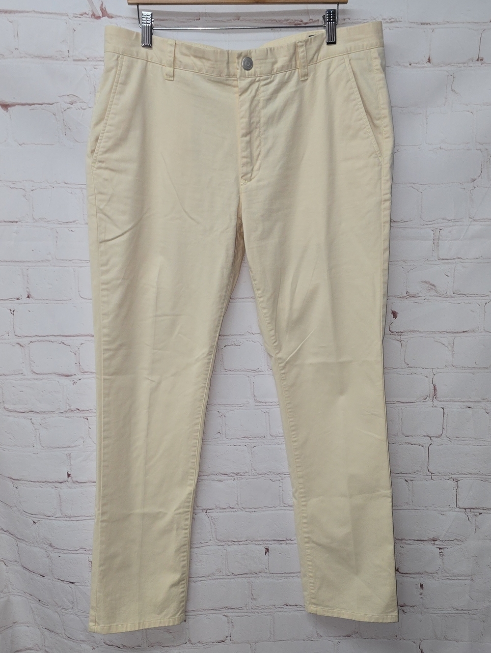 Bonobos Cream/Yellow Slim Chino Pants Size 36/32